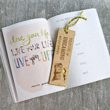 Load image into Gallery viewer, Books and dreams premium wooden engraved bookmark, Reader's collection