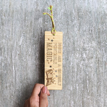 Load image into Gallery viewer, Books and magic premium wooden engraved bookmark, Reader's collection