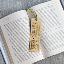 Load image into Gallery viewer, Books and magic premium wooden engraved bookmark, Reader's collection