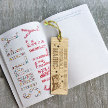 Load image into Gallery viewer, Books and magic premium wooden engraved bookmark, Reader's collection