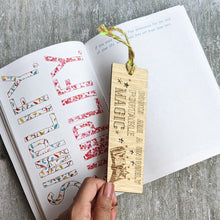 Load image into Gallery viewer, Books and magic premium wooden engraved bookmark, Reader's collection