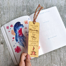 Load image into Gallery viewer, Tea lover premium wooden engraved bookmark, Reader's collection