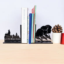 Load image into Gallery viewer, Harry Potter inspired Hogwarts and the Golden Trio laser cut bookends set | Book holder, Fantasy collection