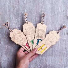 Load image into Gallery viewer, Harry Potter themed premium wooden engraved bookmarks set of 4, Fantasy collection