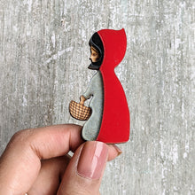 Load image into Gallery viewer, Laser cut Red Riding Hood brooch pin | Badge, Fantasy collection