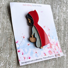 Load image into Gallery viewer, Laser cut Red Riding Hood brooch pin | Badge, Fantasy collection