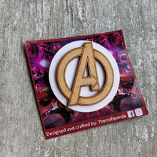 Load image into Gallery viewer, Laser cut Avengers inspired brooch pin | Badge, Fantasy collection