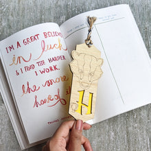 Load image into Gallery viewer, Harry Potter inspired Hogwarts house Hufflepuff premium wooden engraved bookmark, Fantasy collection