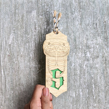 Load image into Gallery viewer, Harry Potter inspired Hogwarts house Slytherin premium wooden engraved bookmark, Fantasy collection