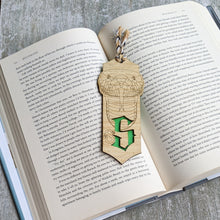 Load image into Gallery viewer, Harry Potter inspired Hogwarts house Slytherin premium wooden engraved bookmark, Fantasy collection