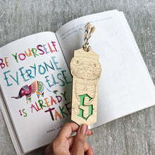 Load image into Gallery viewer, Harry Potter inspired Hogwarts house Slytherin premium wooden engraved bookmark, Fantasy collection