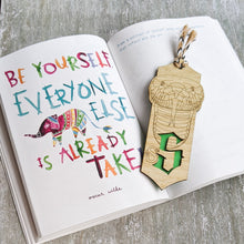 Load image into Gallery viewer, Harry Potter inspired Hogwarts house Slytherin premium wooden engraved bookmark, Fantasy collection