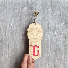 Load image into Gallery viewer, Harry Potter inspired Hogwarts house Gryffindor premium wooden engraved bookmark, Fantasy collection