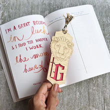 Load image into Gallery viewer, Harry Potter inspired Hogwarts house Gryffindor premium wooden engraved bookmark, Fantasy collection