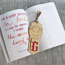 Load image into Gallery viewer, Harry Potter inspired Hogwarts house Gryffindor premium wooden engraved bookmark, Fantasy collection