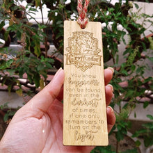 Load image into Gallery viewer, Harry Potter inspired Hogwarts house Gryffindor logo premium wooden engraved bookmark, Fantasy collection