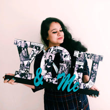 Load image into Gallery viewer, Decorative wooden 'You & me' wall hanging for couples with photos