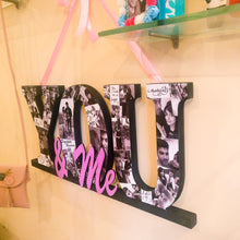 Load image into Gallery viewer, Decorative wooden 'You & me' wall hanging for couples with photos