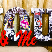 Load image into Gallery viewer, Decorative wooden 'You & me' wall hanging for couples with photos