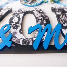 Load image into Gallery viewer, Decorative wooden 'You & me' wall hanging for couples with photos