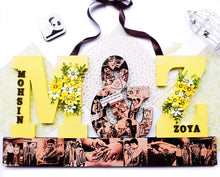 Load image into Gallery viewer, Decorative wooden wall hanging with couple initials and names