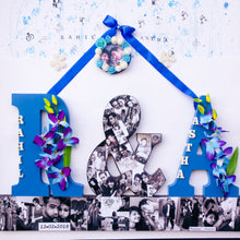 Load image into Gallery viewer, Decorative wooden wall hanging with couple initials and names