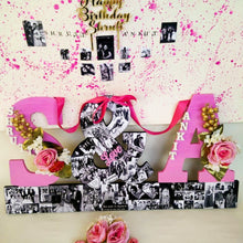 Load image into Gallery viewer, Decorative wooden wall hanging with couple initials and names