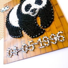 Load image into Gallery viewer, Panda themed string art on wooden panel