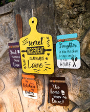 Load image into Gallery viewer, Beautiful hand-painted kitchen décor | Set of four jars and a platter