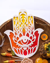 Load image into Gallery viewer, Hamsa hand wall hanging | Diwali collection - Traditional and auspicious  | Red+yellow