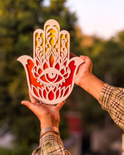 Load image into Gallery viewer, Hamsa hand wall hanging | Diwali collection - Traditional and auspicious  | Red+yellow