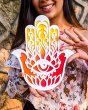 Load image into Gallery viewer, Hamsa hand wall hanging | Diwali collection - Traditional and auspicious  | Red+yellow