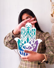 Load image into Gallery viewer, Hamsa hand wall hanging | Diwali collection - Traditional and auspicious  | Green+blue