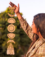 Load image into Gallery viewer, Moon phases wooden wall hanging