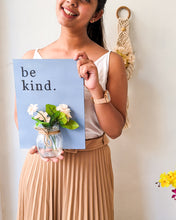 Load image into Gallery viewer, 'Be kind' wooden wall décor with mason jar