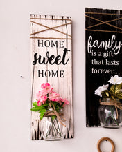 Load image into Gallery viewer, 'Home sweet home' wooden wall décor with mason jar