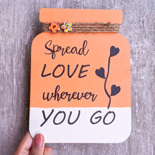 Load image into Gallery viewer, Wooden mason jar with quote wall décor, Orange