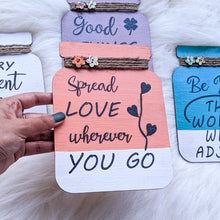 Load image into Gallery viewer, Wooden mason jar with quote wall décor, Orange