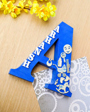 Load image into Gallery viewer, Wooden designer monogrammed initials decorated with embellishments | Blue