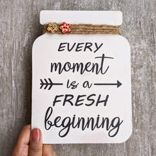 Load image into Gallery viewer, Wooden mason jar with quote wall décor, White