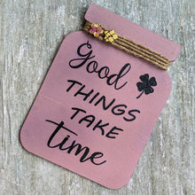 Load image into Gallery viewer, Wooden mason jar with quote wall décor, purple