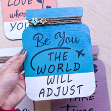 Load image into Gallery viewer, Wooden mason jar with quote wall décor, turquoise