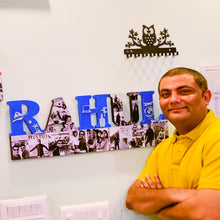 Load image into Gallery viewer, Customized name wall hanging with photos and embellishments- perfect gift for your loved ones | Please add details about embellishments in notes or contact us directly